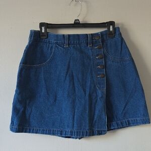 Forenza 80's Y2K Blue Denim Skort With Button Detail